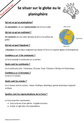 Comment se situer sur le globe ou le planisphère ? : Primaire 2 - PDF à imprimer