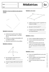 Médiatrices - Exercices corrigés - Géométrie : Primaire 6 - PDF à imprimer