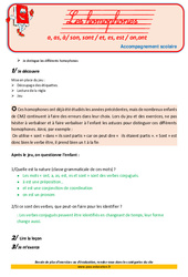 Homophones  - Soutien scolaire - Aide aux devoirs : Primaire 5 - PDF à imprimer