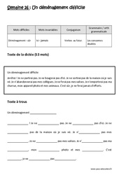 Verbes au futur - Les consonnes doubles - Dictée préparée - A trous - Semaine 26 : Primaire 3 - PDF à imprimer