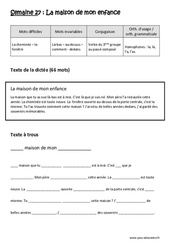 Verbe du  groupe au passé composé - Homophones - Fiches la, là, l’a, l’as - Dictée préparée 27 - A trous : Primaire 4 - Cycle 3 - PDF à imprimer
