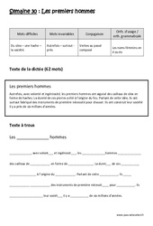 Verbes au passé composé - Noms féminins en é ou ée - Dictée préparée - A trous : Primaire 4 - PDF à imprimer