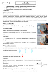 Lentilles - Cours - Physique - Chimie : Secondaire 2 - PDF à imprimer