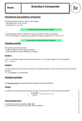 Grandeurs composées - Cours - Aires et volumes : Secondaire 3 - PDF à imprimer