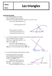 Triangles - Cours - Géométrie : Secondaire 1 - PDF à imprimer