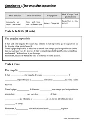 Une enquête impossible - Verbes à l’imparfait - Préfixes en - Fiches  im, in, ir, il - Dictée préparée - A trous : Primaire 5 - Cycle 3 - PDF à imprimer