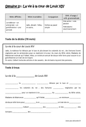 Verbes au passé simple - Voix active - Voix passive - Homonyme - Fiches cour - cours - court - Dictée préparée - A trous : Primaire 5 - PDF à imprimer