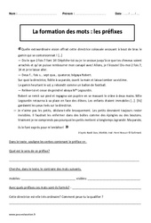 Préfixes - Exercices corrigés - Vocabulaire : Primaire 5 - PDF à imprimer