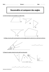 Reconnaître et comparer des angles - Exercices corrigés - Géométrie : Primaire 5 - PDF à imprimer