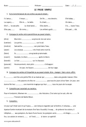 Passé simple - Examen Evaluation : Primaire 4, 5 - PDF à imprimer
