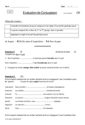 Passé composé - Examen Evaluation : Primaire 3 - PDF à imprimer