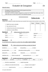 Présent - Groupes des verbes - Examen Evaluation : Primaire 4 - PDF à imprimer