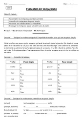 Passé simple - Examen Evaluation : Primaire 5 - PDF à imprimer