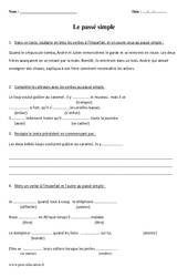 Passé simple - Examen Evaluation : Primaire 4 - PDF à imprimer