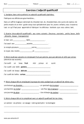 Adjectif qualificatif - Exercices corrigés - Grammaire : Primaire 4, 5 - PDF à imprimer