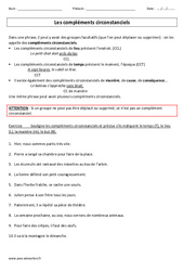 Compléments circonstanciels - Exercices : Primaire 4, 5 - PDF à imprimer