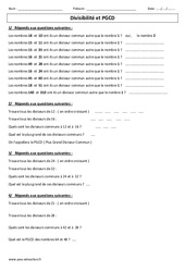 PGCD - Divisibilité - Exercices corrigés - Calcul : Primaire 5 - PDF à imprimer