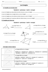 Nature des triangles - Exercices corrigés : Primaire 4, 5 - PDF à imprimer