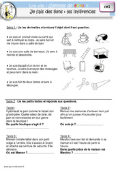 Je fais des liens - Fiches les inférences - Gamme de lecture : Primaire 2 - PDF à imprimer