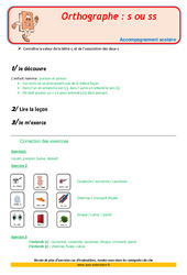 Valeurs de la lettre s ou ss - Soutien scolaire - Aide aux devoirs : Primaire 2 - PDF à imprimer