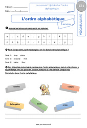 Connaître l’alphabet et l’ordre alphabétique - Exercices corrigés : Primaire 2 - PDF à imprimer
