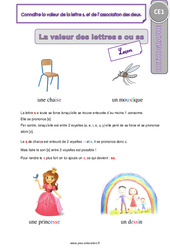 Connaître la valeur de la lettre s, et de l’association des deux - Cours, Leçon : Primaire 2 - PDF à imprimer