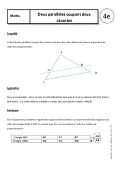 Deux parallèles coupant deux sécantes - Cours - Géométrie : Secondaire 2 - PDF à imprimer