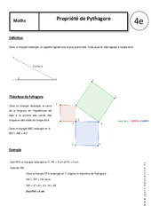 Propriété de Pythagore - Cours - Triangles rectangles - GéométrieThéorème de Pythagore : Secondaire 2 - PDF à imprimer