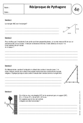 Réciproque de Pythagore - Exercices corrigés - Triangles rectangles - Géométrie : Secondaire 2 - PDF à imprimer