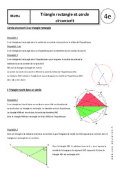 Triangle rectangle - Cercle circonscrit - Cours - Géométrie : Secondaire 2 - PDF à imprimer