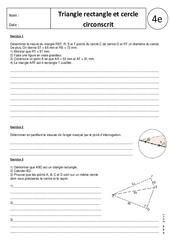 Triangle rectangle - Cercle circonscrit - Exercices corrigés - Géométrie : Secondaire 2 - PDF à imprimer