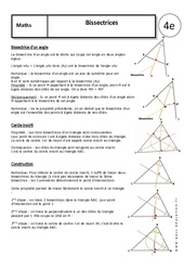 Bissectrices - Cours - Géométrie : Secondaire 2 - PDF à imprimer