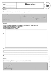 Bissectrices - Exercices corrigés - Géométrie : Secondaire 2 - PDF à imprimer