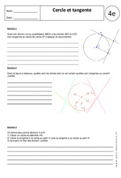 Cercle - Tangente - Exercices corrigés - Géométrie : Secondaire 2 - PDF à imprimer