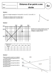 Distance d'un point à une droite - Exercices corrigés - Triangle - Géométrie : Secondaire 2 - PDF à imprimer