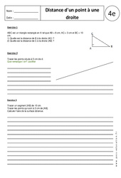 Distance d'un point à une droite - Exercices corrigés - Triangle - Géométrie : Secondaire 2 - PDF à imprimer