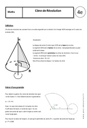 Cône de Révolution - Cours - Géométrie : Secondaire 2 - PDF à imprimer