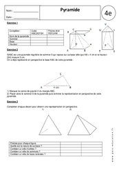 Pyramide - Exercices corrigés - Géométrie : Secondaire 2 - PDF à imprimer