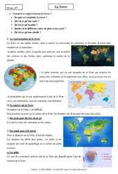 Terre - Cours - Géographie : Primaire 6 - PDF à imprimer