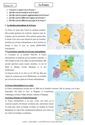 France - Cours - Géographie : Primaire 6 - PDF à imprimer