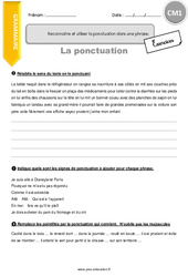 Reconnaitre et utiliser la ponctuation dans une phrase - Exercices  : Primaire 4 - PDF à imprimer