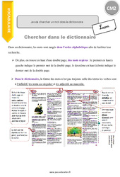 Comment chercher un mot dans le dictionnaire - Cours, Leçon : Primaire 5 - PDF à imprimer