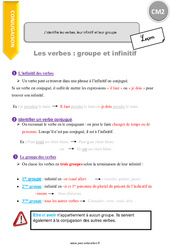 J’identifie les verbes, leur infinitif et leur groupe - Cours, Leçon : Primaire - PDF à imprimer