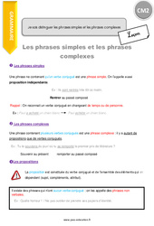 Comment distinguer les phrases simples et les phrases complexes - Cours, Leçon : Primaire 5 - PDF à imprimer
