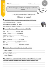 Comment conjuguer les verbes du 2ème groupe au présent de l’indicatif - Exercices corrigés : Primaire 4 - PDF à imprimer