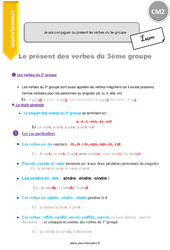 Comment conjuguer au présent les verbes du 3e groupe - Cours, Leçon : Primaire 5 - PDF à imprimer
