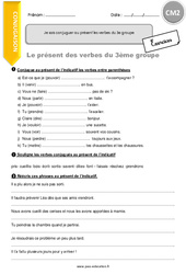 Comment conjuguer au présent les verbes du 3e groupe - Exercices : Primaire 5 - PDF à imprimer