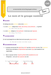 Reconnaitre les noms et les groupes nominaux - Cours, Leçon : Primaire 5 - PDF à imprimer