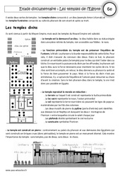 Temples de l'Egypte - Lecture documentaire - Egypte au IIIe millénaire : Primaire 6 - PDF à imprimer