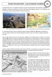 Pyramides de Gizeh - Lecture documentaire - Egypte au IIIe millénaire : Primaire 6 - PDF à imprimer